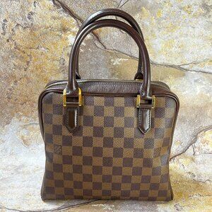 Sold!!Louis Vuitton Brera Damier Ebene Handbag Brown Satchel Bag